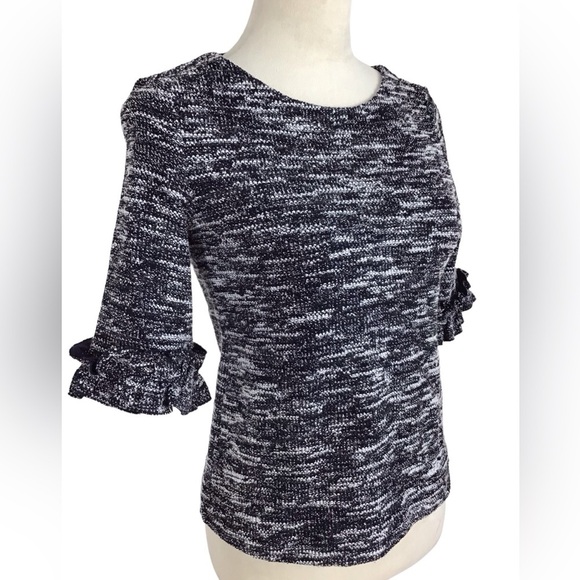 Banana Republic Boucle Ruffle Tweed Blouse Size XS - Picture 3 of 5